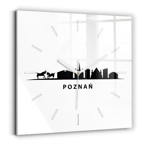 Reloj de pared cuadrado Gráfico del horizonte de Poznan