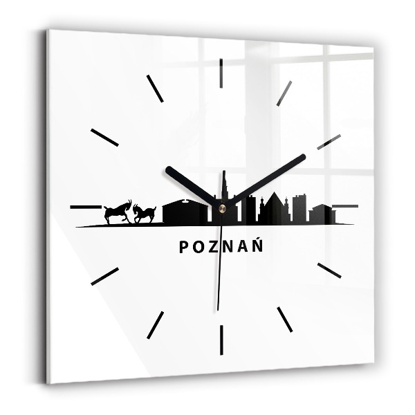Reloj de pared cuadrado Gráfico del horizonte de Poznan