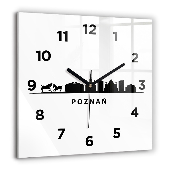 Reloj de pared cuadrado Gráfico del horizonte de Poznan