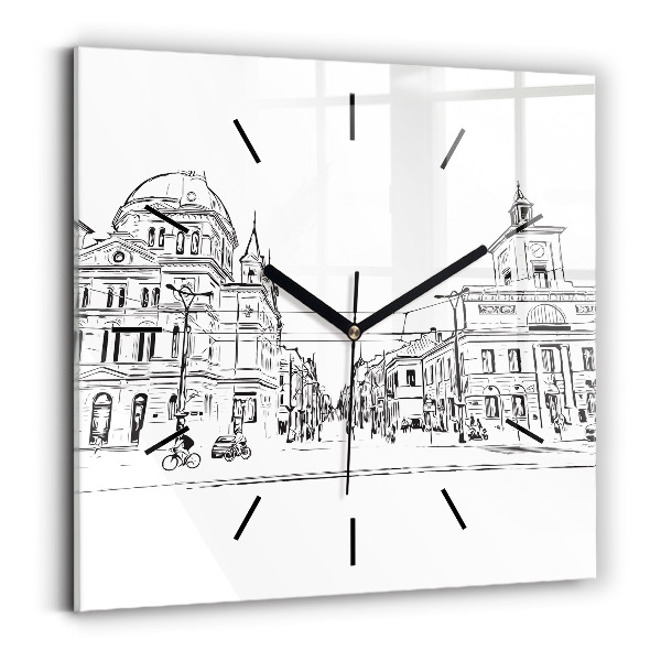 Reloj cuadrado Ilustración de la ciudad de Poznan