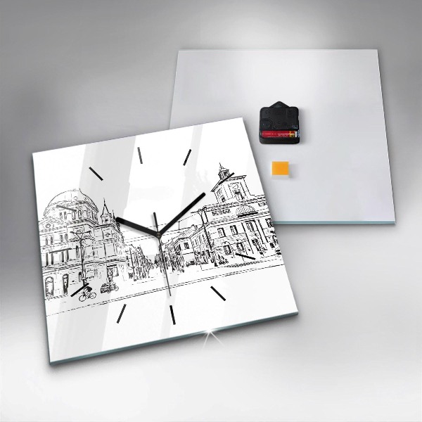 Reloj cuadrado Ilustración de la ciudad de Poznan