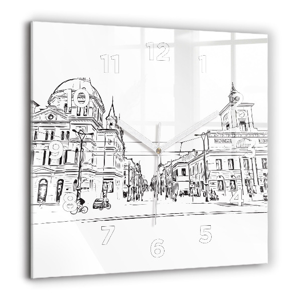 Reloj cuadrado Ilustración de la ciudad de Poznan
