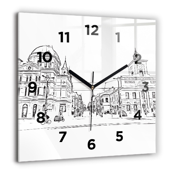 Reloj cuadrado Ilustración de la ciudad de Poznan