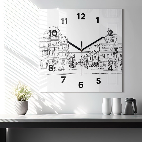 Reloj cuadrado Ilustración de la ciudad de Poznan
