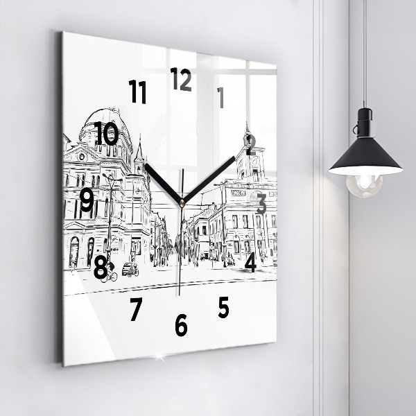 Reloj cuadrado Ilustración de la ciudad de Poznan