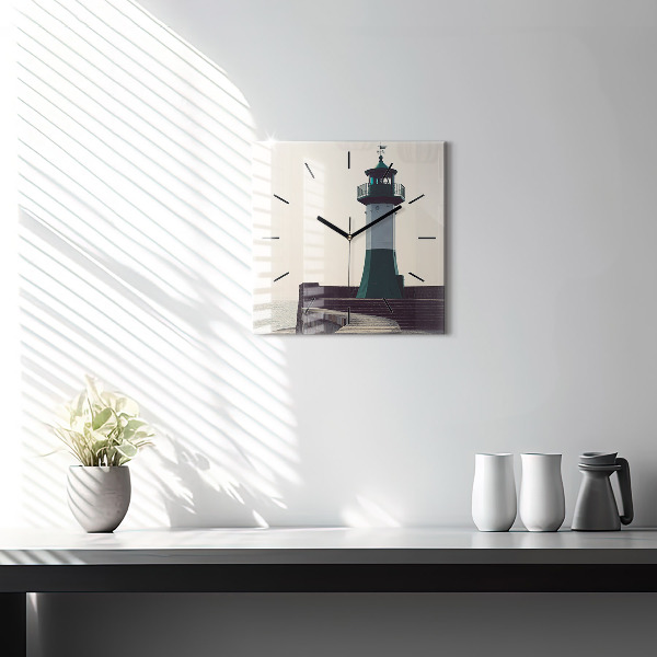 Reloj cuadrado Faro y mar