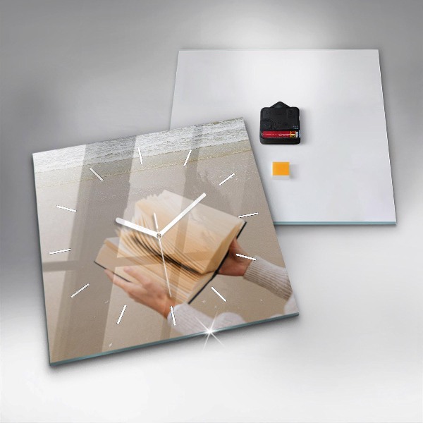 Reloj de pared cuadrado Un momento con un libro