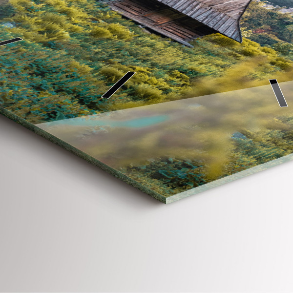 Reloj cuadrado Cabaña en los montes Tatra