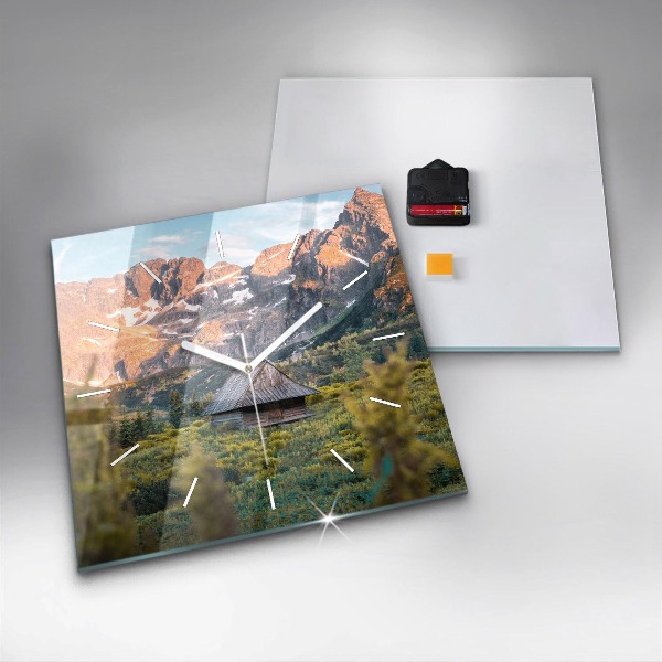 Reloj cuadrado Cabaña en los montes Tatra
