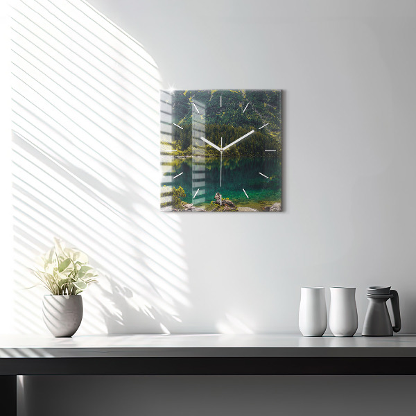 Reloj de pared cuadrado Morskie Oko en los montes Tatra