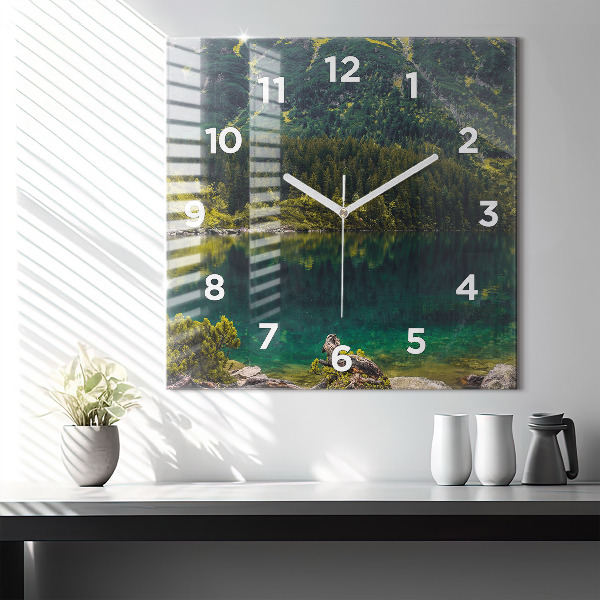 Reloj de pared cuadrado Morskie Oko en los montes Tatra