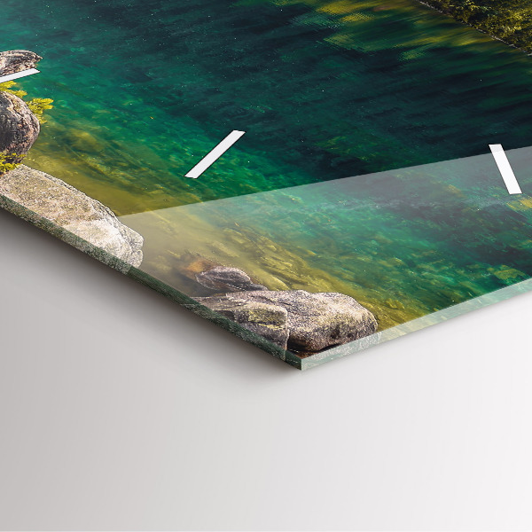 Reloj de pared cuadrado Morskie Oko en los montes Tatra