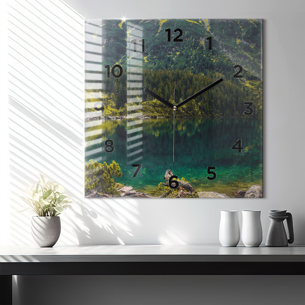 Reloj de pared cuadrado Morskie Oko en los montes Tatra