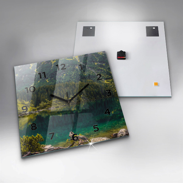 Reloj de pared cuadrado Morskie Oko en los montes Tatra