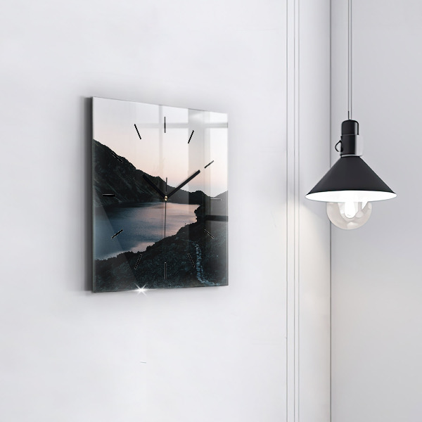 Reloj cuadrado Lago y montañas