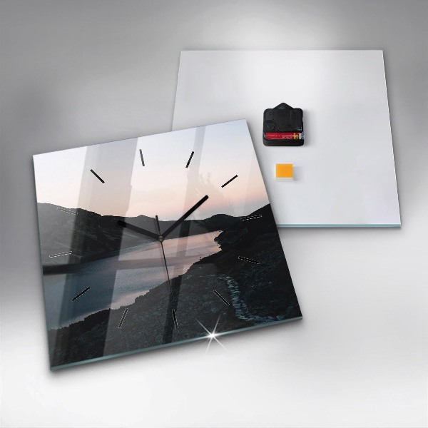 Reloj cuadrado Lago y montañas