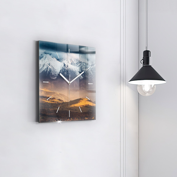 Reloj cuadrado Panorama invernal de los Tatras