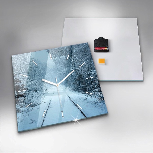 Reloj cuadrado Ciervos en las vías