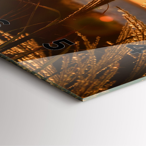 Reloj cuadrado Trigo en la hora dorada