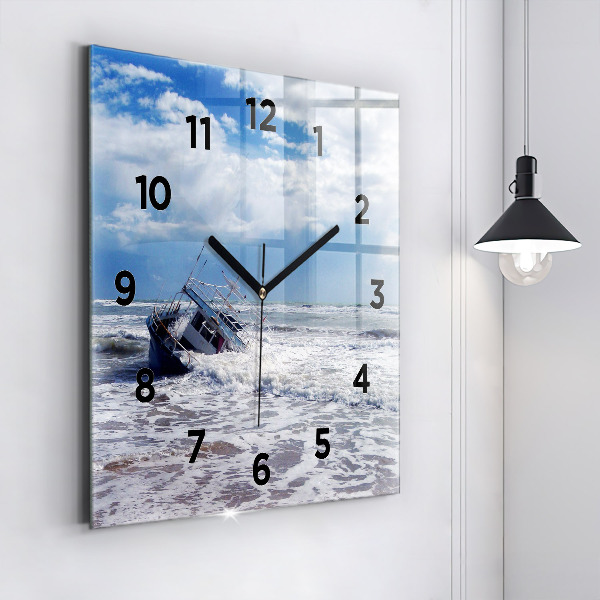 Reloj de pared cuadrado Embarcación hundida