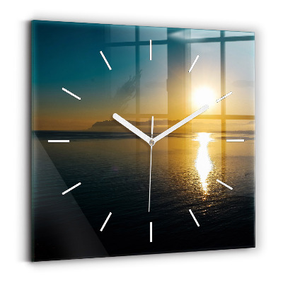 Reloj de pared cuadrado Paisaje al amanecer