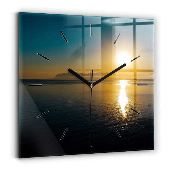 Reloj de pared cuadrado Paisaje al amanecer