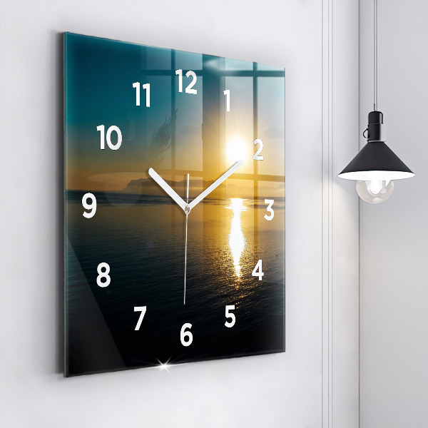 Reloj de pared cuadrado Paisaje al amanecer