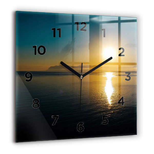 Reloj de pared cuadrado Paisaje al amanecer