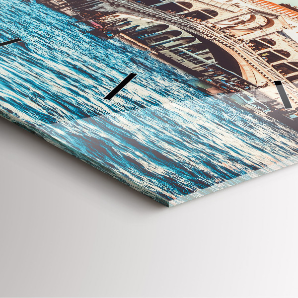 Reloj de pared cuadrado Puente de Rialto en Venecia