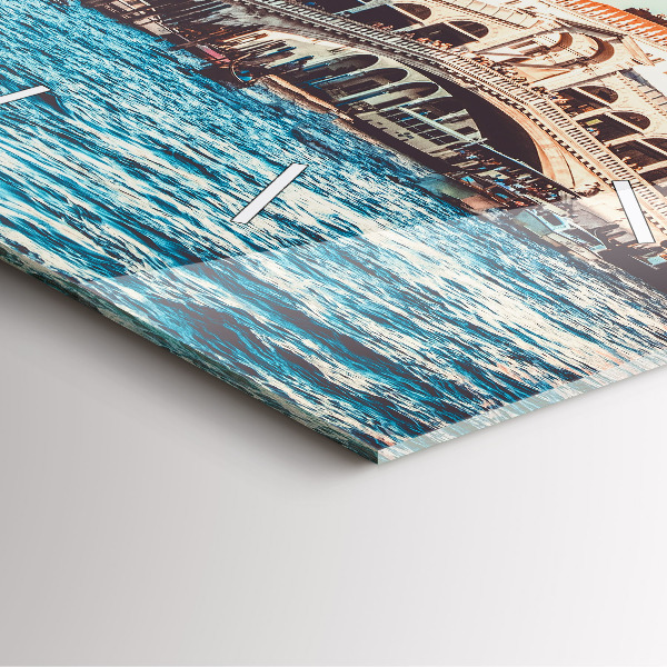 Reloj de pared cuadrado Puente de Rialto en Venecia