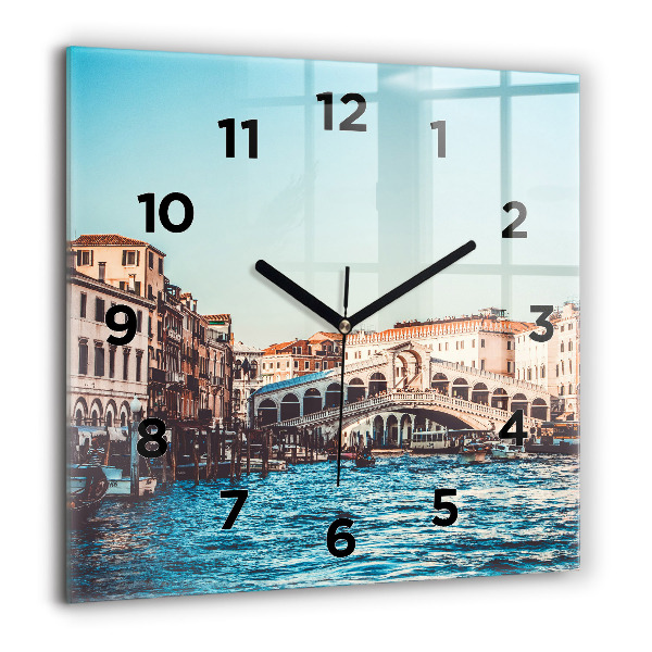 Reloj de pared cuadrado Puente de Rialto en Venecia