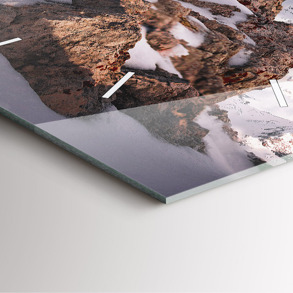 Reloj cuadrado Montaña cubierta de nieve