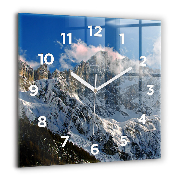 Reloj de pared cuadrado Montañas bajo el cielo azul