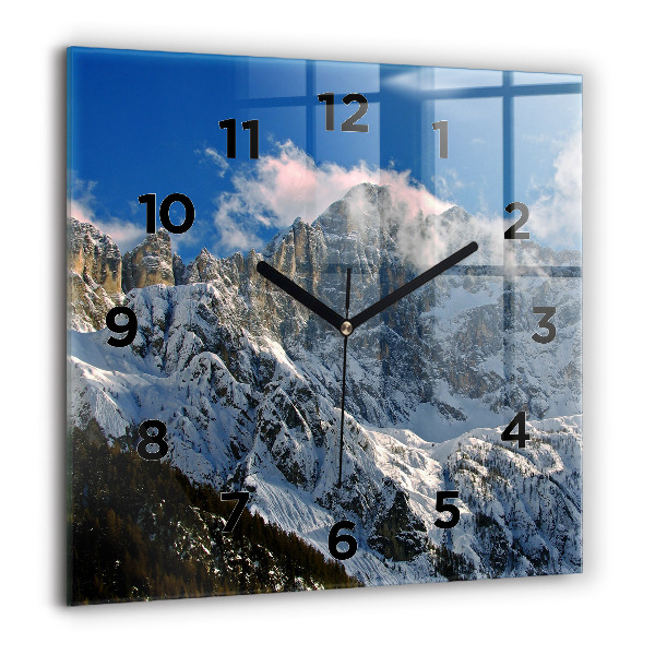 Reloj de pared cuadrado Montañas bajo el cielo azul