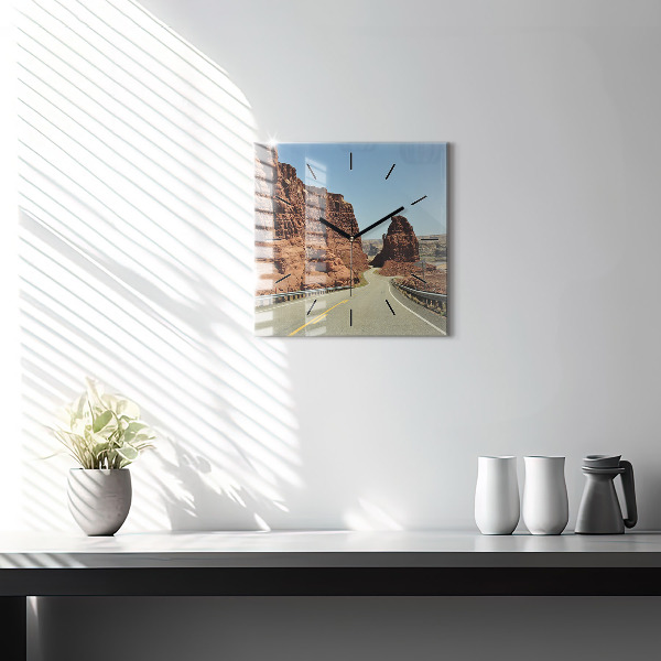 Reloj de pared cuadrado Ruta 66 en EEUU