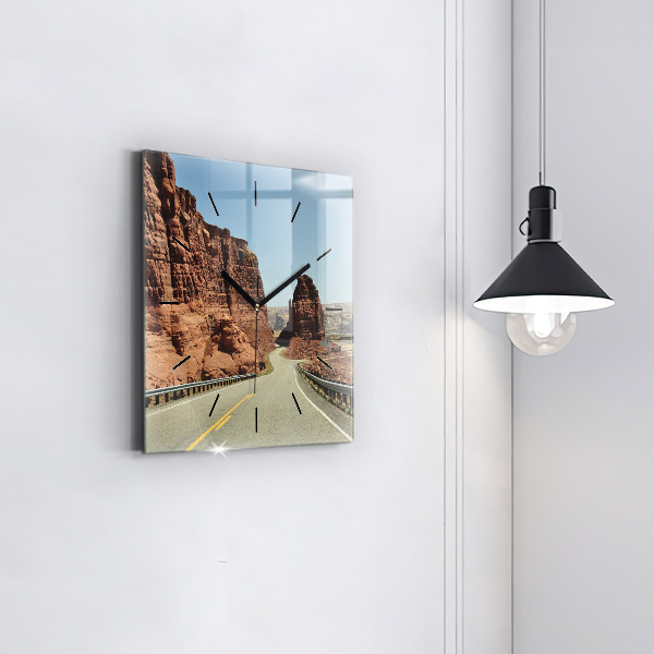 Reloj de pared cuadrado Ruta 66 en EEUU