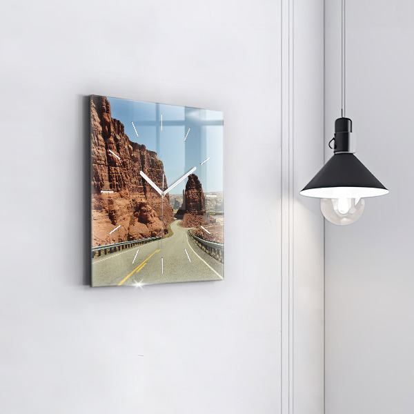 Reloj de pared cuadrado Ruta 66 en EEUU