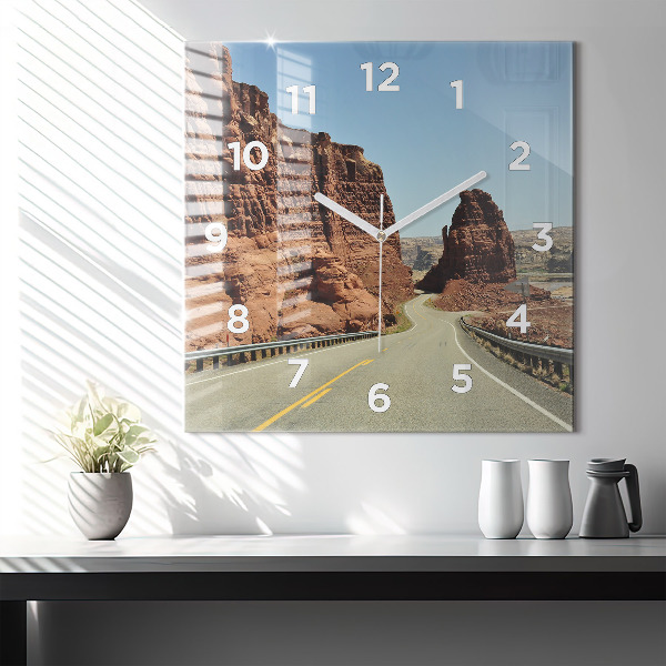 Reloj de pared cuadrado Ruta 66 en EEUU