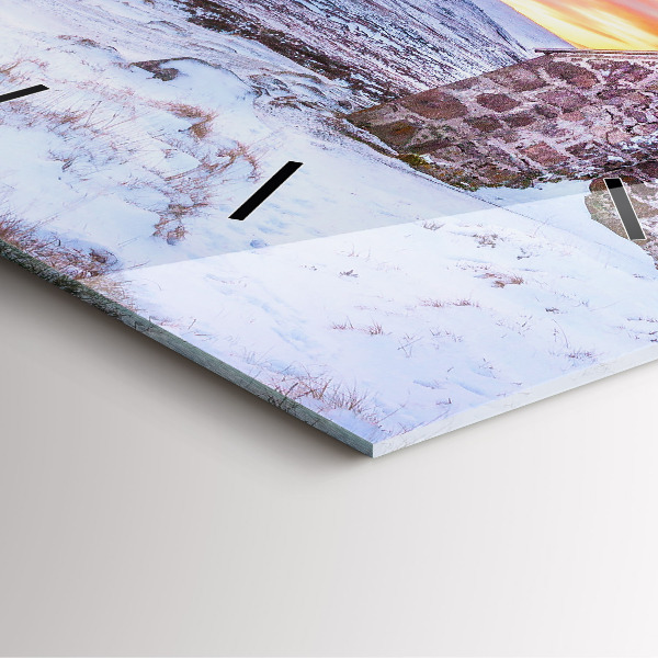 Reloj de pared cuadrado Cabaña en las montañas