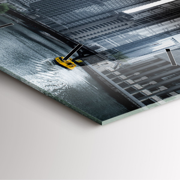 Reloj cuadrado Barco con vista panorámica de la ciudad