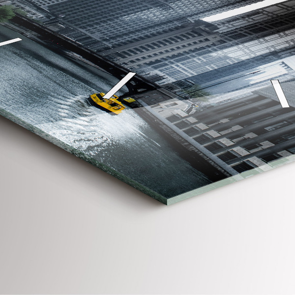 Reloj cuadrado Barco con vista panorámica de la ciudad