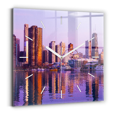 Reloj de pared cuadrado Vista de rascacielos estadounidenses