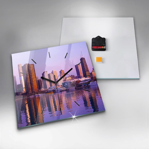 Reloj de pared cuadrado Vista de rascacielos estadounidenses