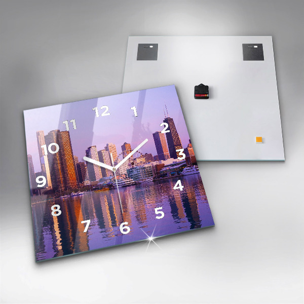 Reloj de pared cuadrado Vista de rascacielos estadounidenses