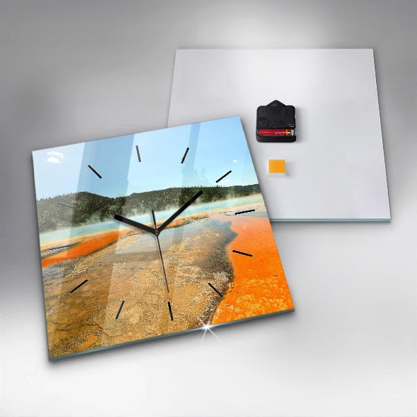 Reloj cuadrado Lago con montañas