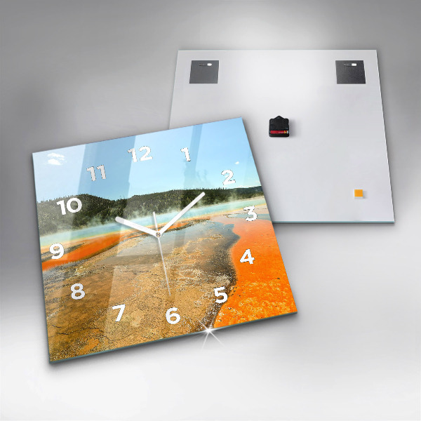 Reloj cuadrado Lago con montañas
