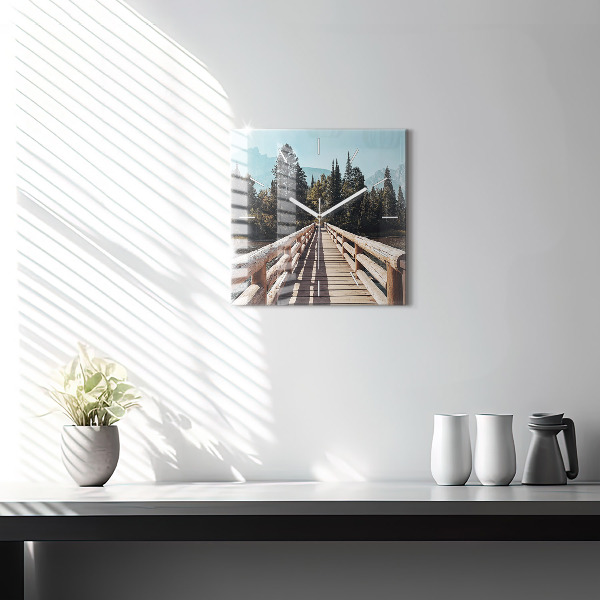 Reloj de pared cuadrado Montañas en Yellowstone