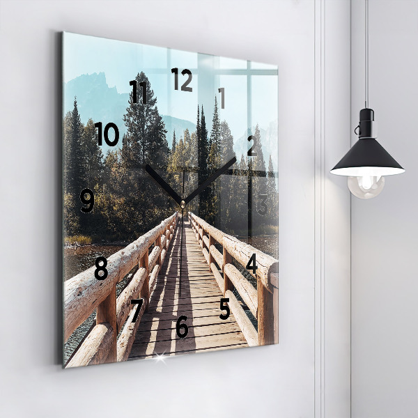 Reloj de pared cuadrado Montañas en Yellowstone