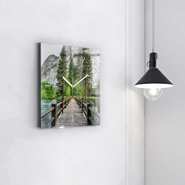 Reloj cuadrado Puente de madera en Yosemite