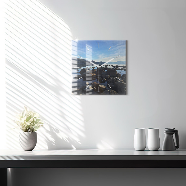 Reloj de pared cuadrado Vista del mar